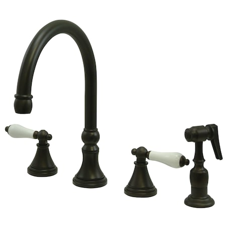 Kingston Brass Widespread Kitchen Faucet, Oil Rubbed Bronze KS2795PLBS